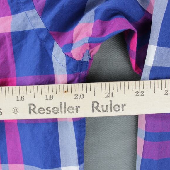 Bonobos Shirt Men Medium Blue Pink Plaid Standard Fit Long Sleeve Casual Modern - Picture 5 of 6